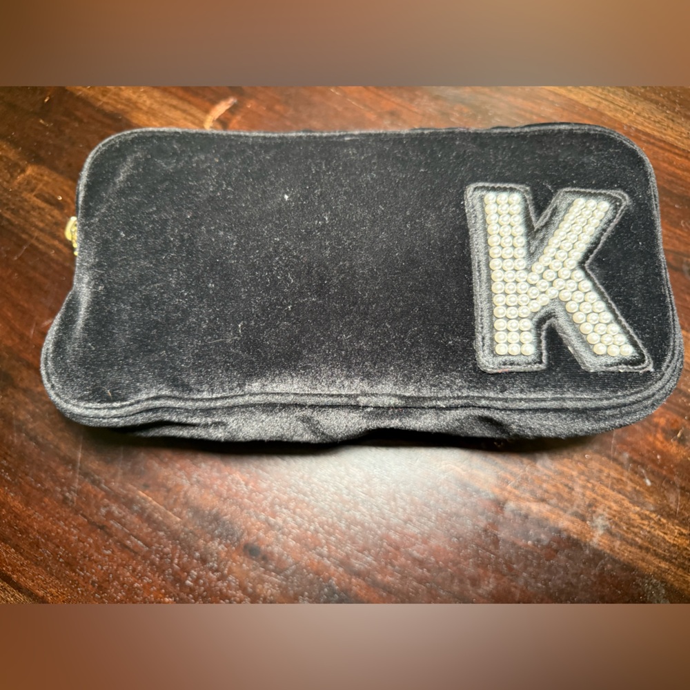 Stoney Clover Lane Black Velvet Cosmetic Case